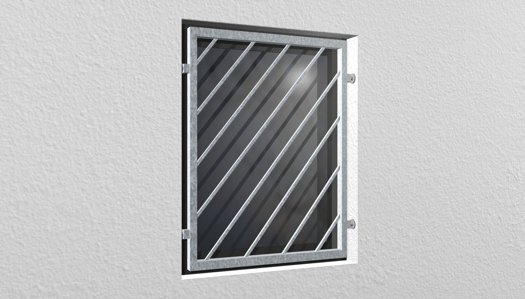 Grille de défense pour fenêtres en acier galvanisé mobile à barre diagonale