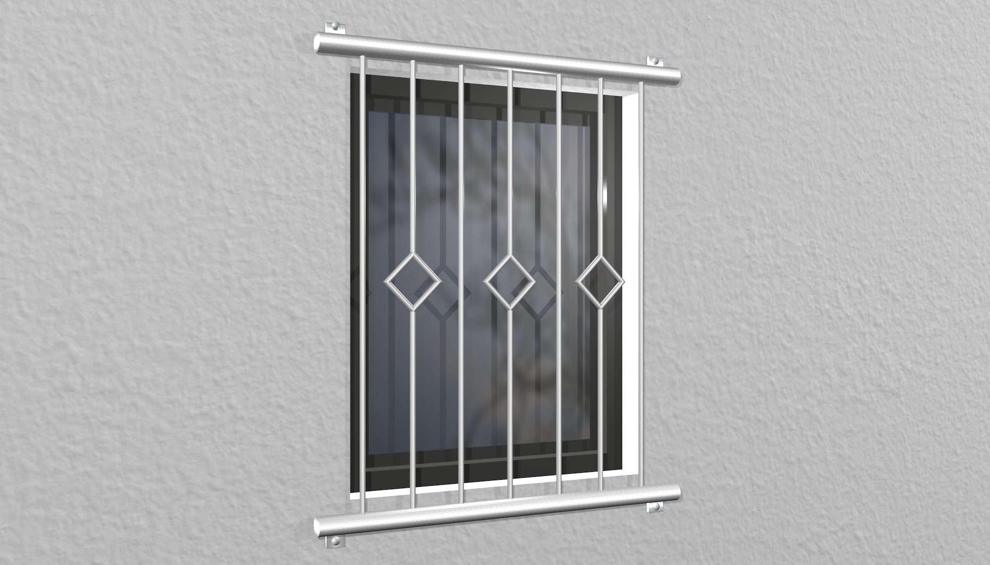 Grille de défense pour fenêtres en acier inoxydable carreau barre 2