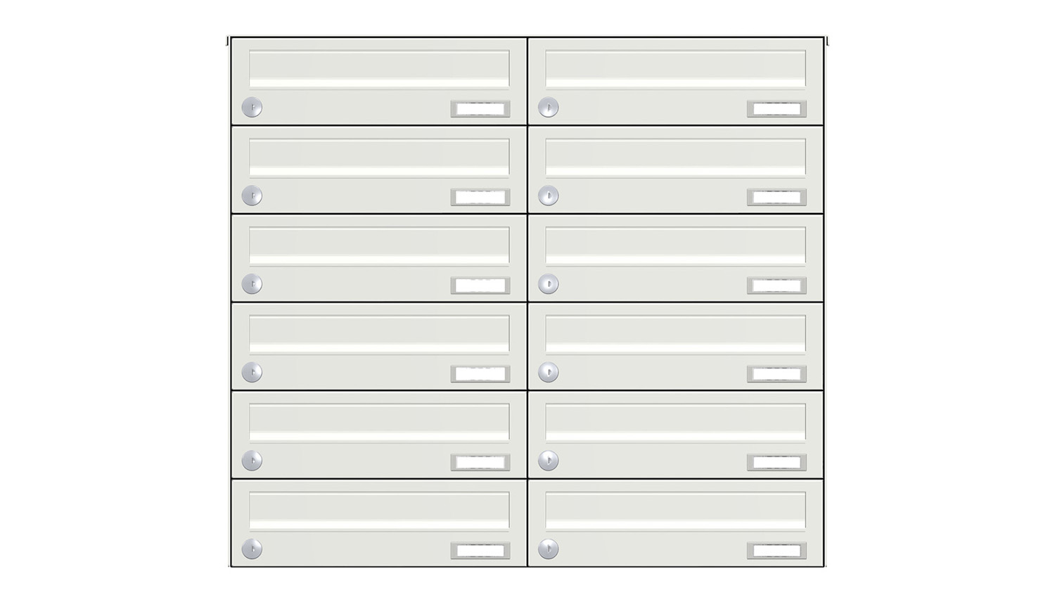 Briefkastenanlage | Aufputz | 12-fach | Waagerecht | Farbe