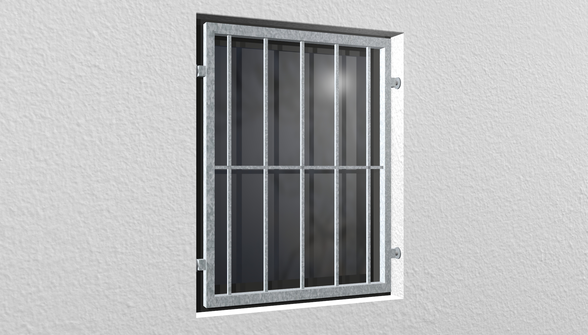 Grille de défense pour fenêtres en acier galvanisé mobile à barre verticale