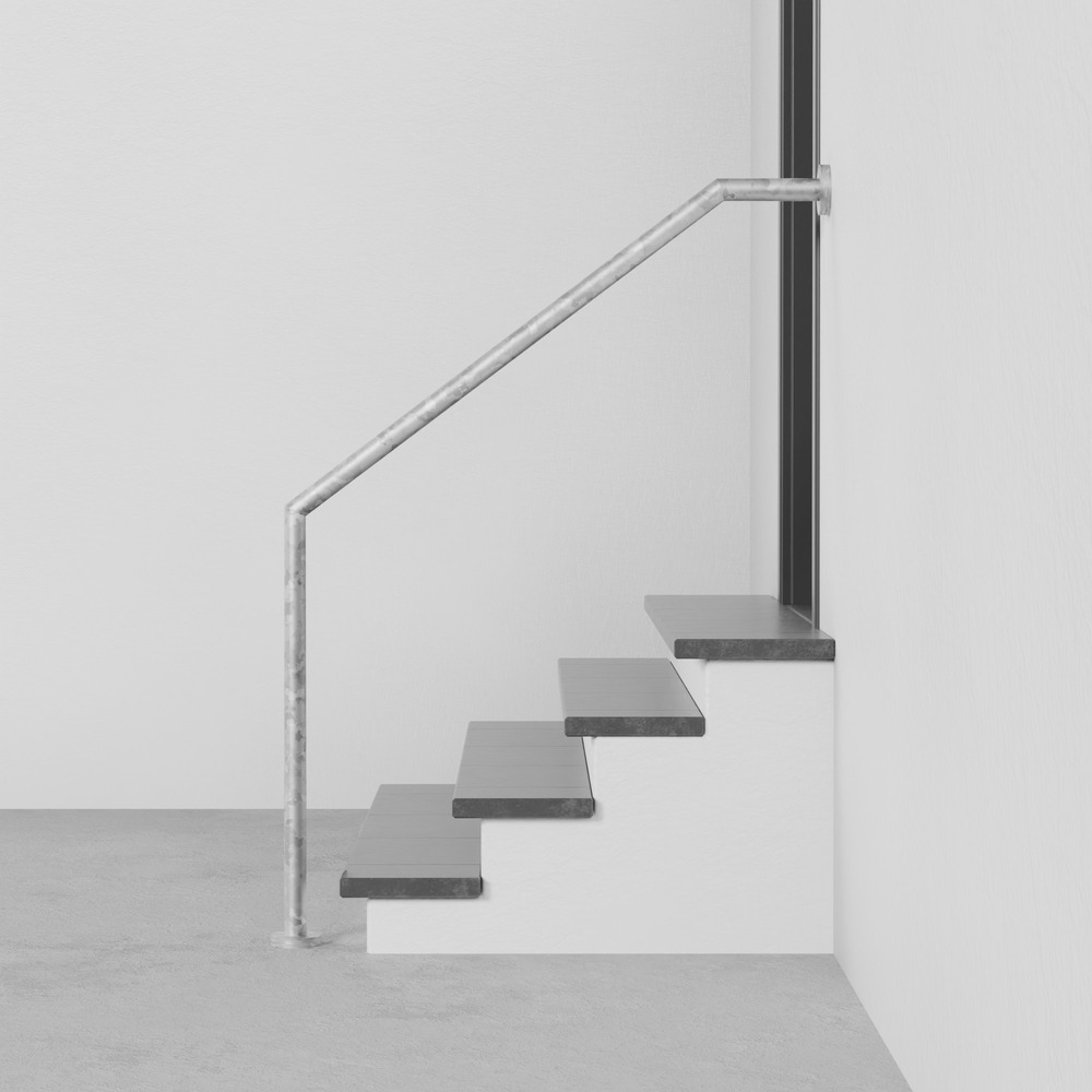 Main courante d'escalier en acier galvanisé AWT