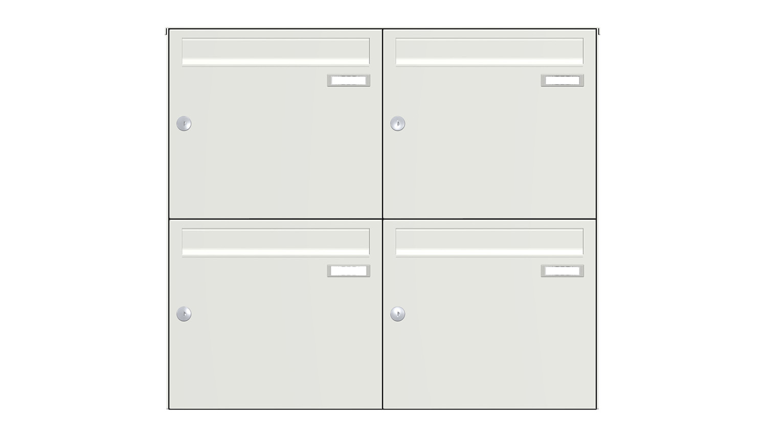 Briefkastenanlage | Aufputz | 4-fach | Senkrecht | Farbe