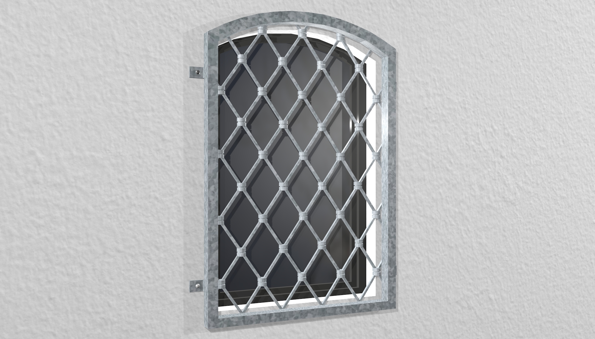 Grille de défense pour fenêtres en acier galvanisé en forme de losange 