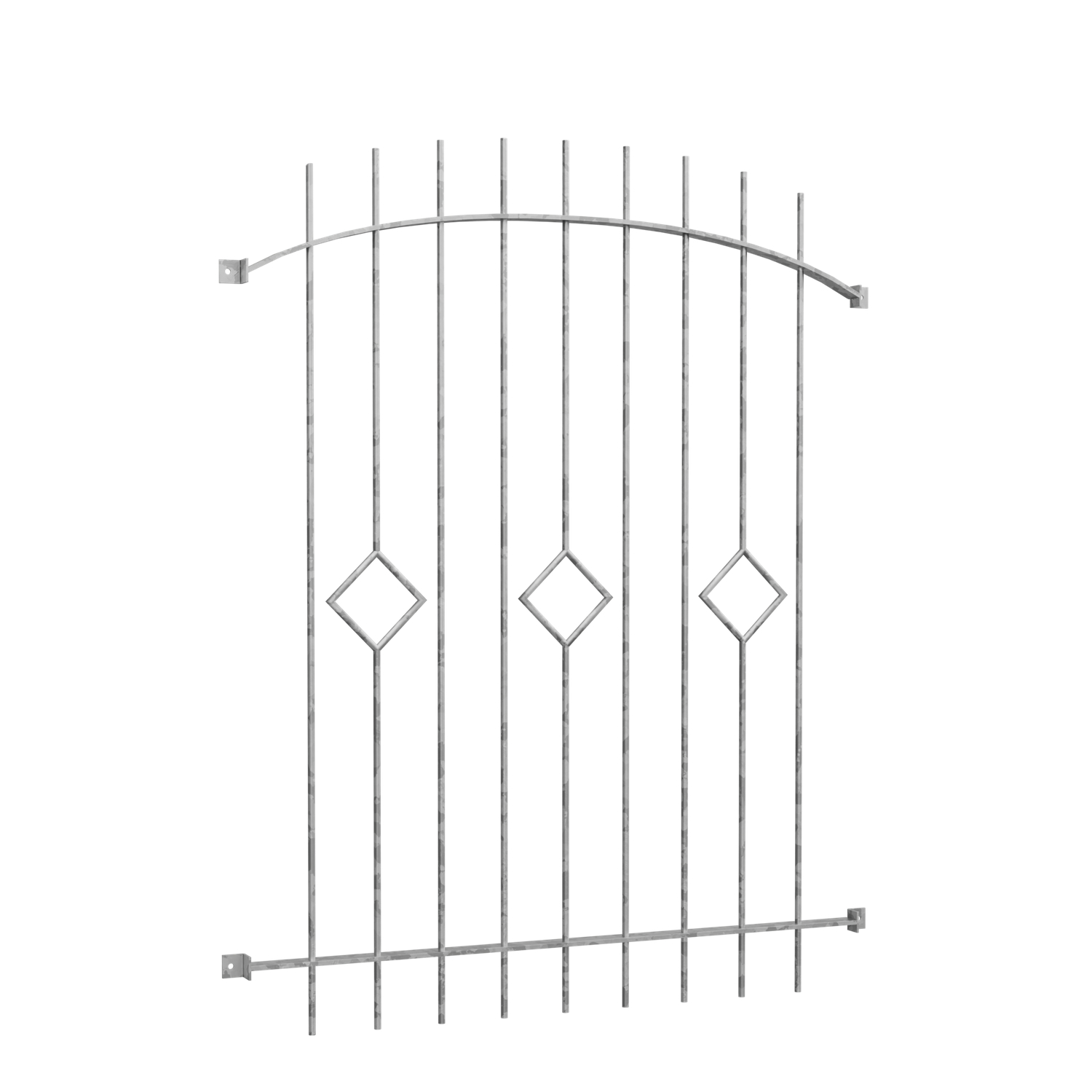 Grille de défense pour fenêtres en acier galvanisé carreaux barre arc supérieur 