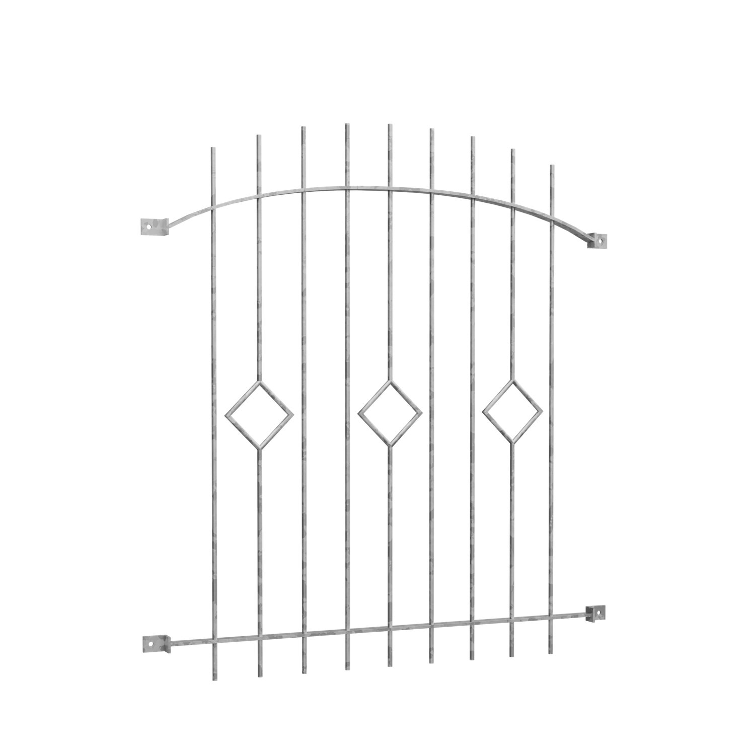 Grille de défense pour fenêtres en acier galvanisé carreaux barre arc supérieur 