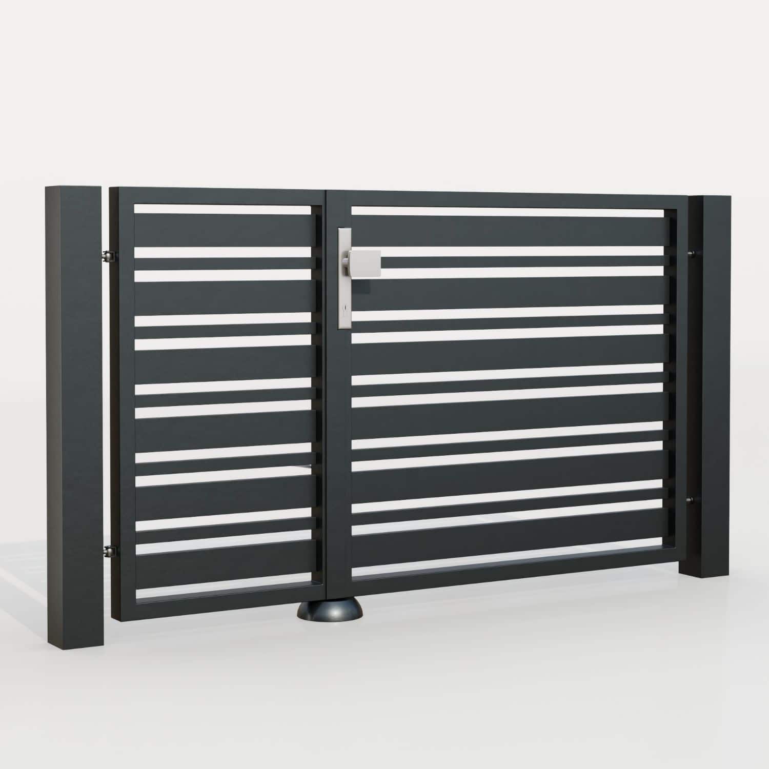 Brise-vue à 2 battants en aluminium pour portillon de jardin lamelles 2, GE