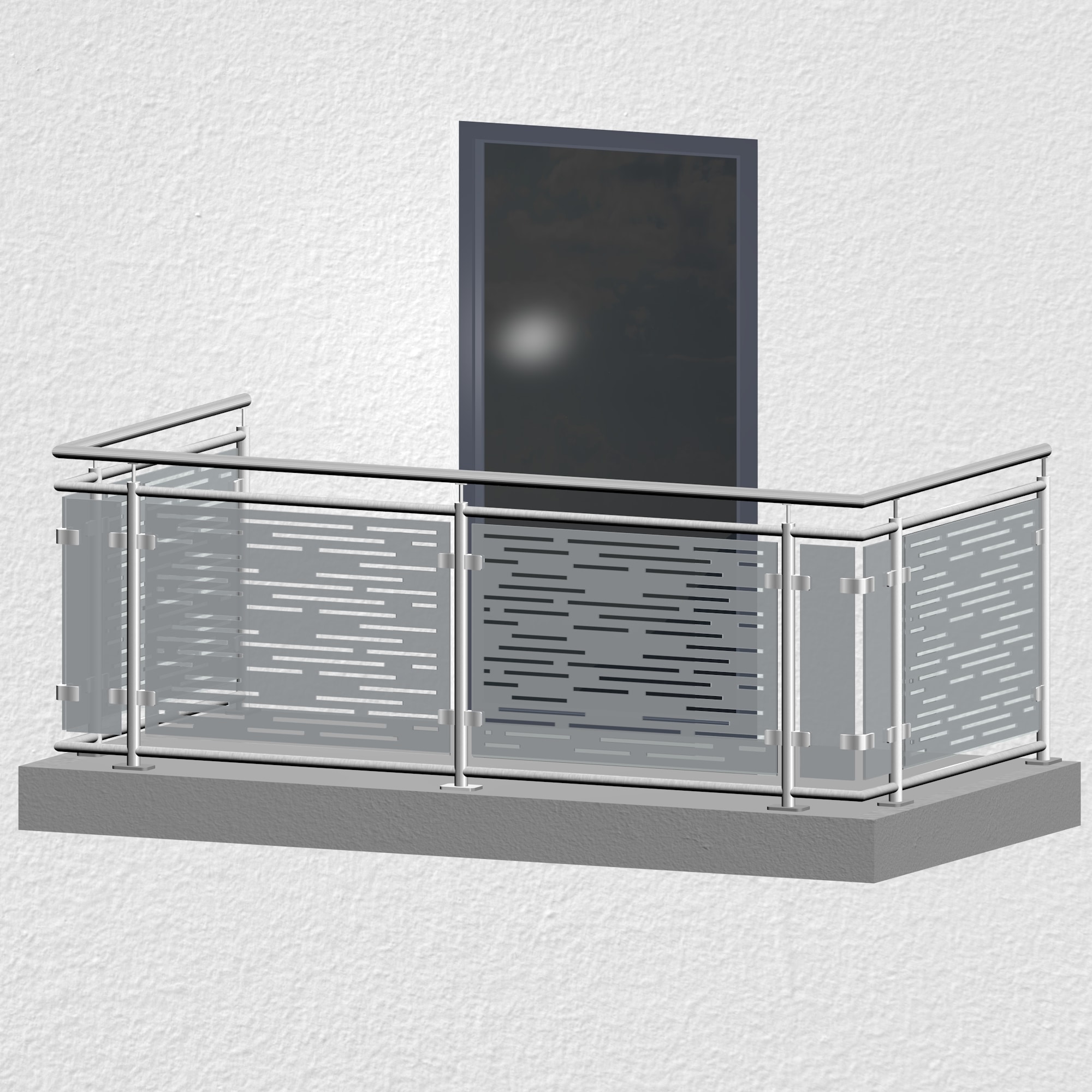 Balustrade de balcon en acier inoxydable design verre SF HO