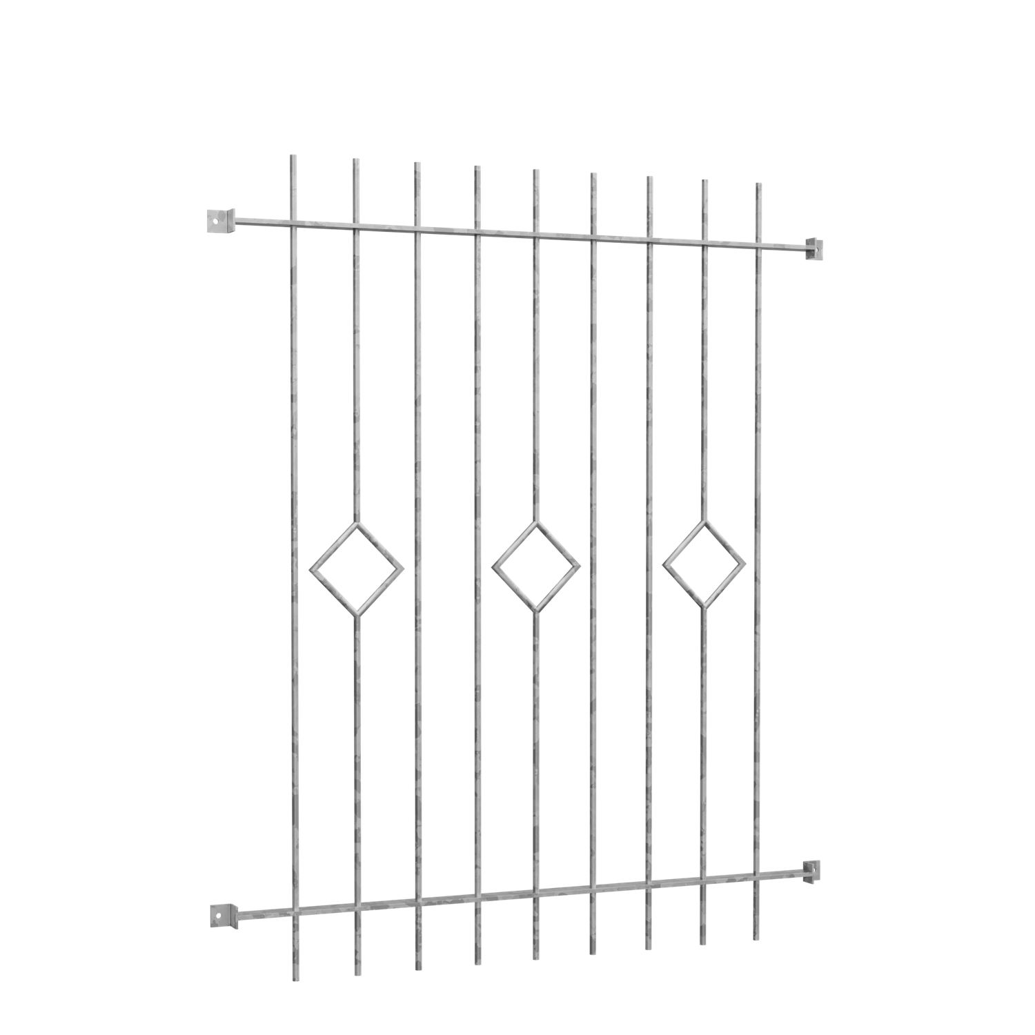 Grille de défense pour fenêtres en acier galvanisé carreau barre