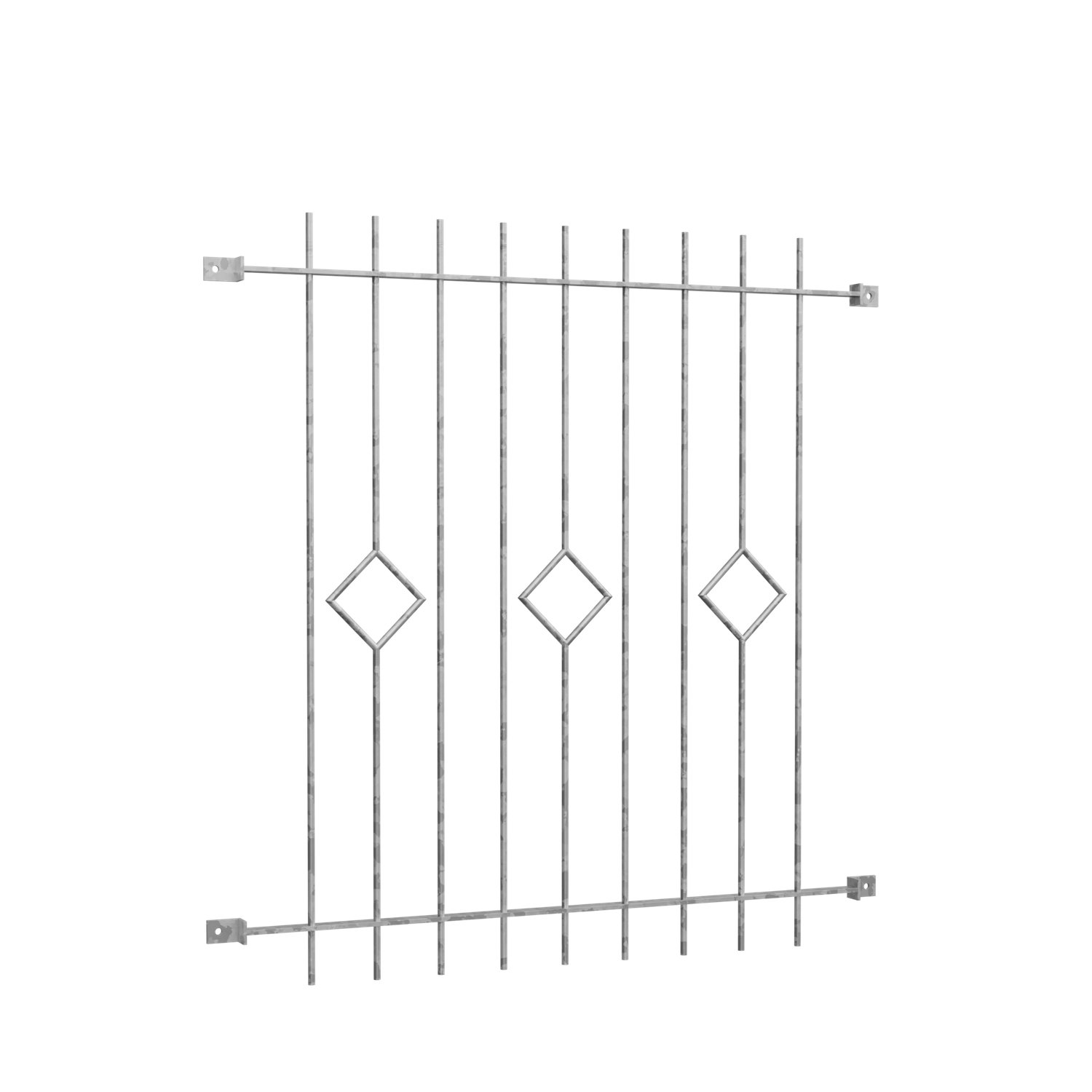 Grille de défense pour fenêtres en acier galvanisé carreau barre