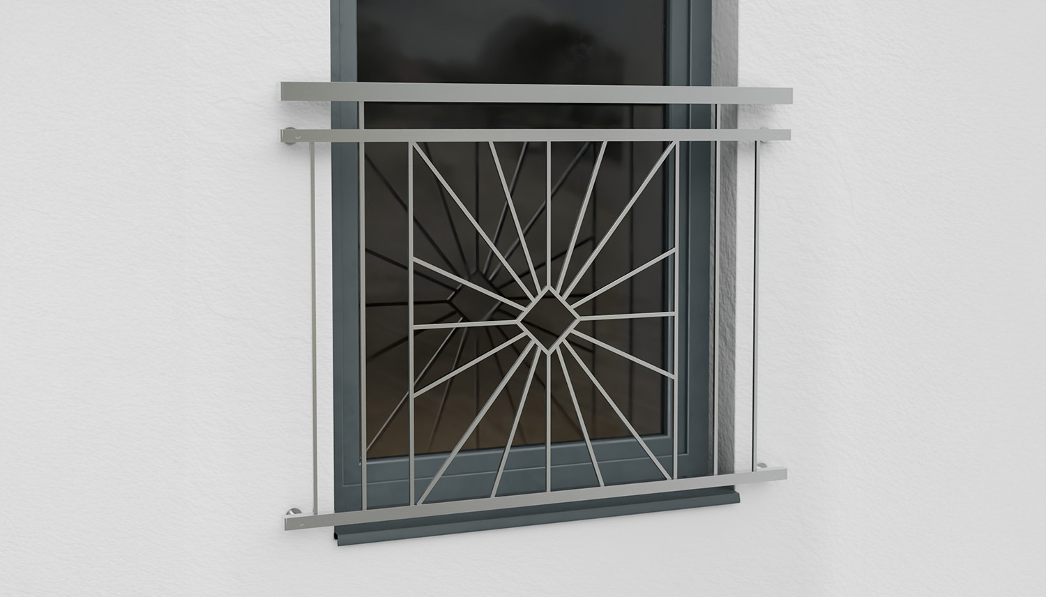 Balcon à la française Contrôle solaire en acier inoxydable