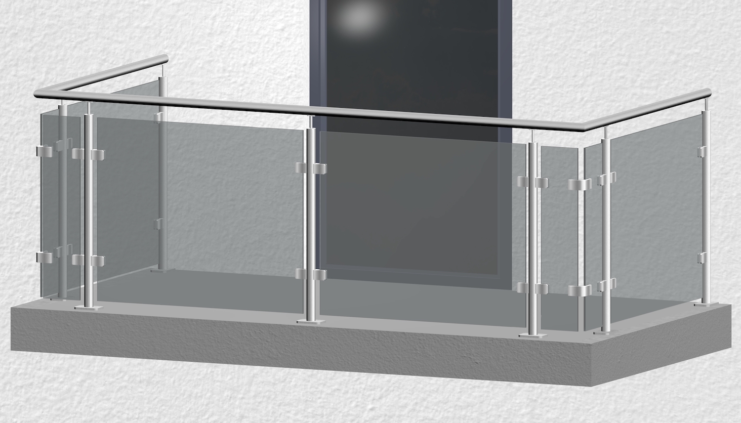 Balustrade de balcon en acier inoxydable gris MO