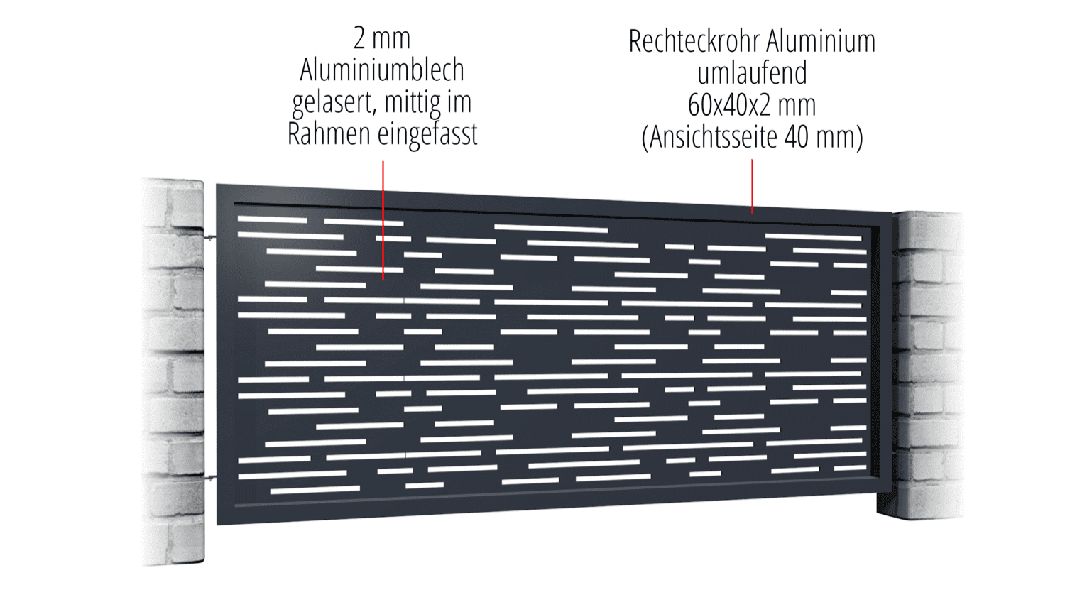 Clôture de jardin en aluminium découpé au laser SF HO