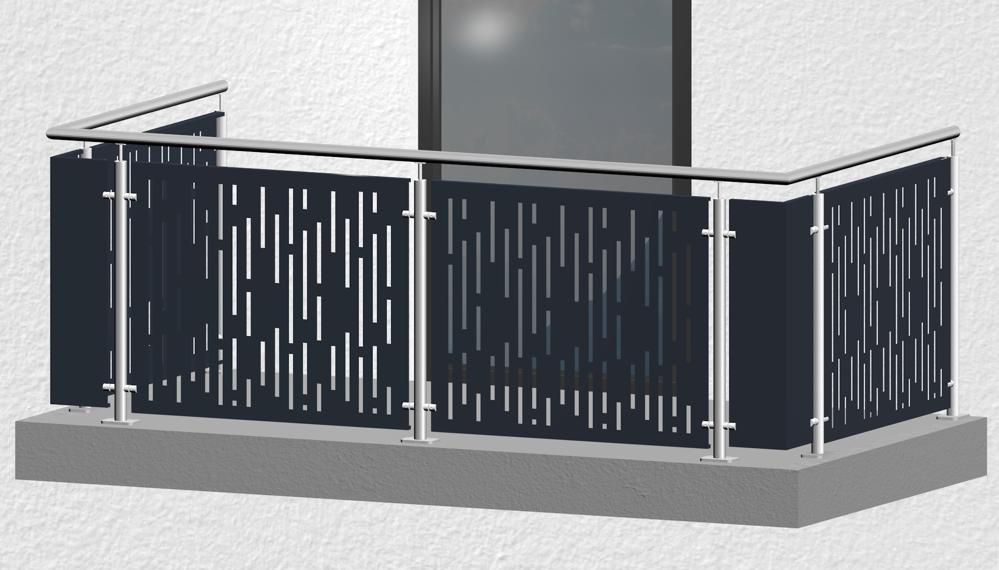 Balustrade de balcon en acier inoxydable plaque design SF VE