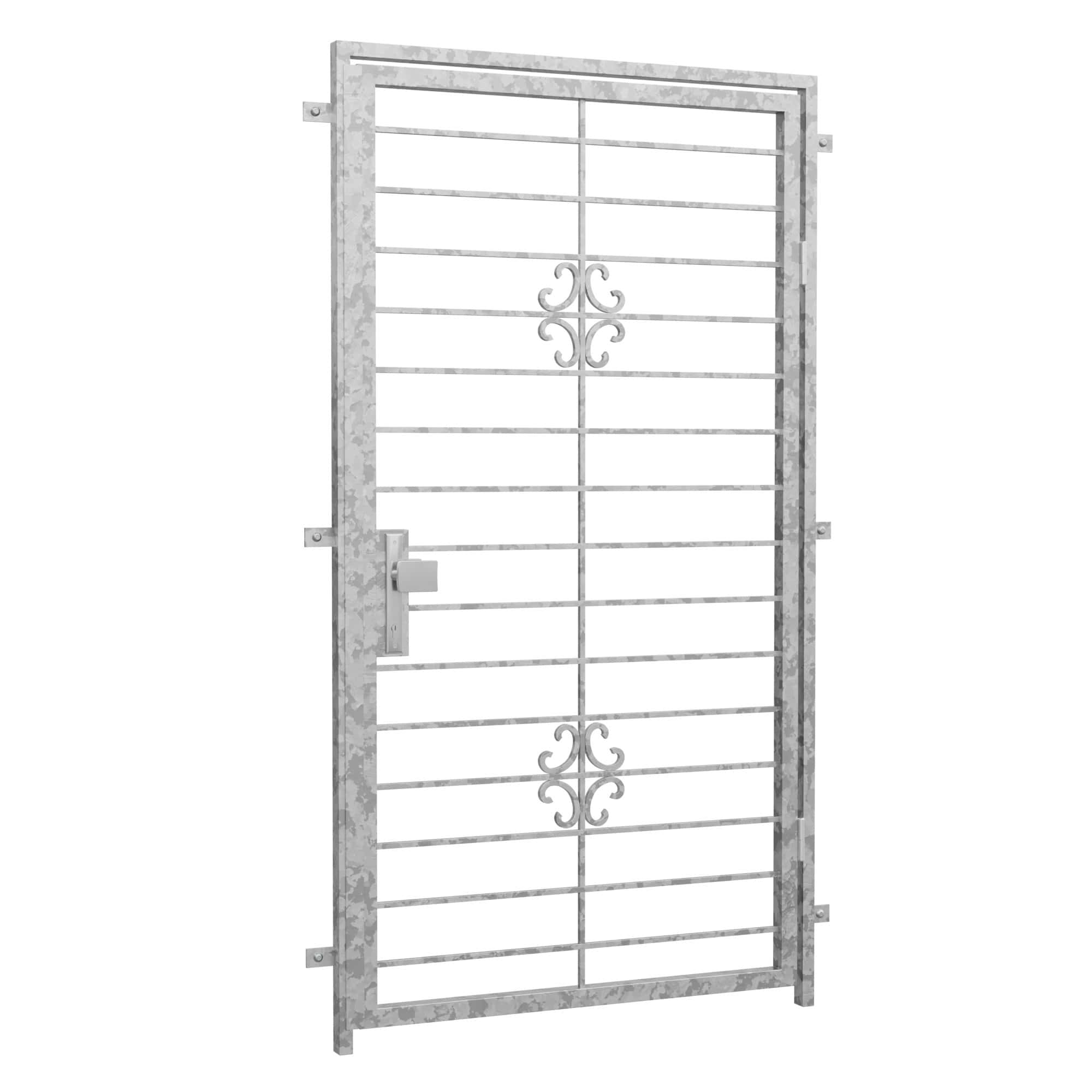 Porte grillagée en acier galvanisé Fleur