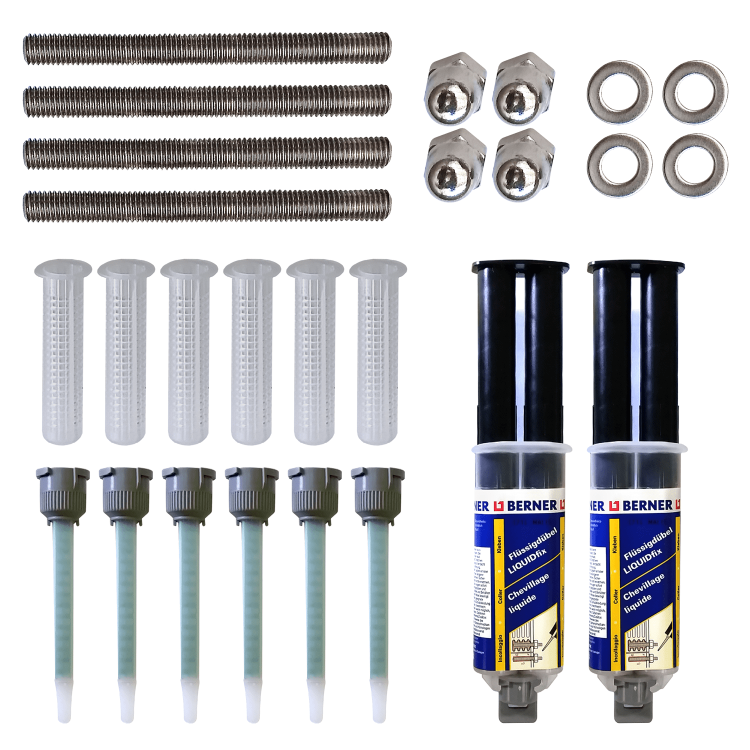 Kit de montage avec boutons adhésifs portes grillagées 