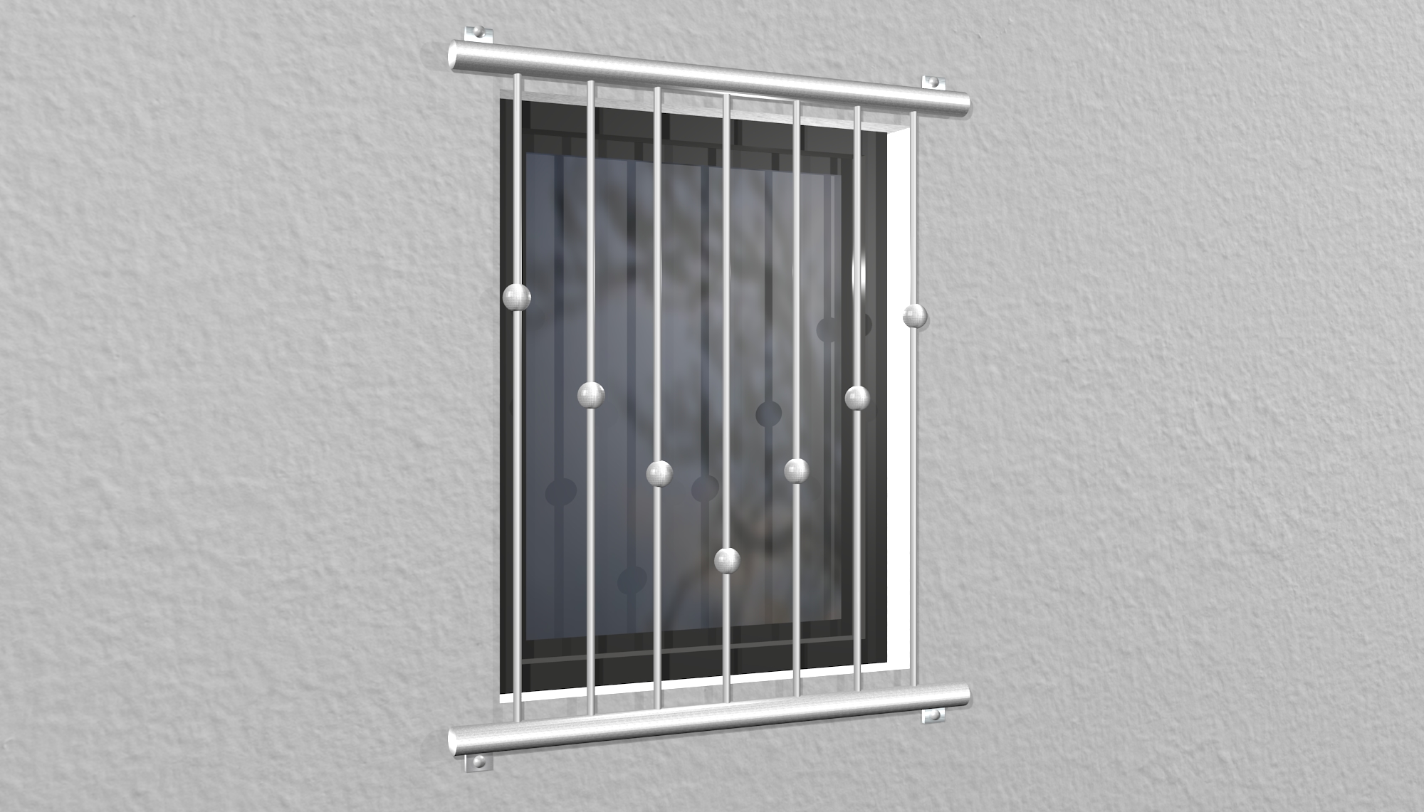 Grille de défense pour fenêtres en acier inoxydable à boules en V 2