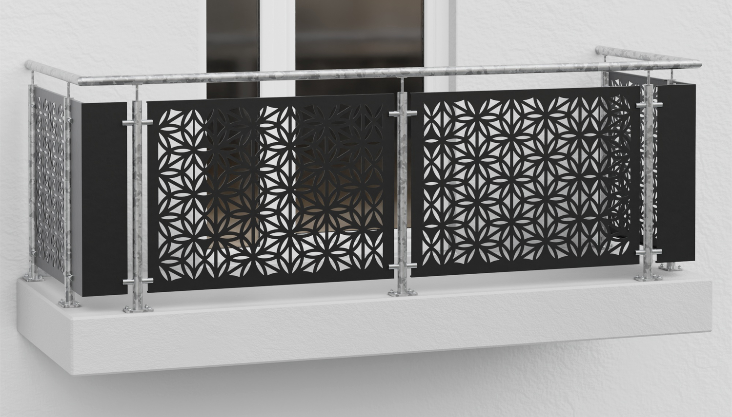 Balustrade de balcon en acier galvanisé feuille BT