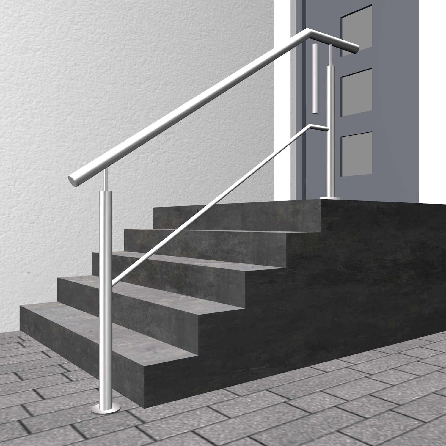 Balustrade d’escalier en acier inoxydable FS 1-6 croisillons 