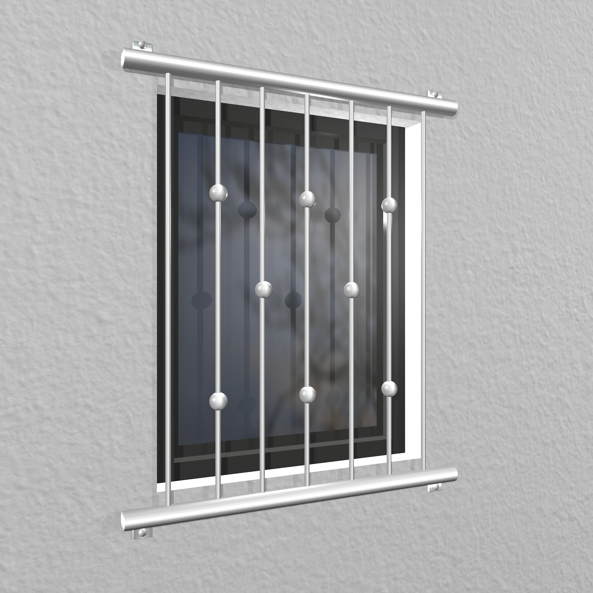 Grille de défense pour fenêtres en acier inoxydable billes décalées 2