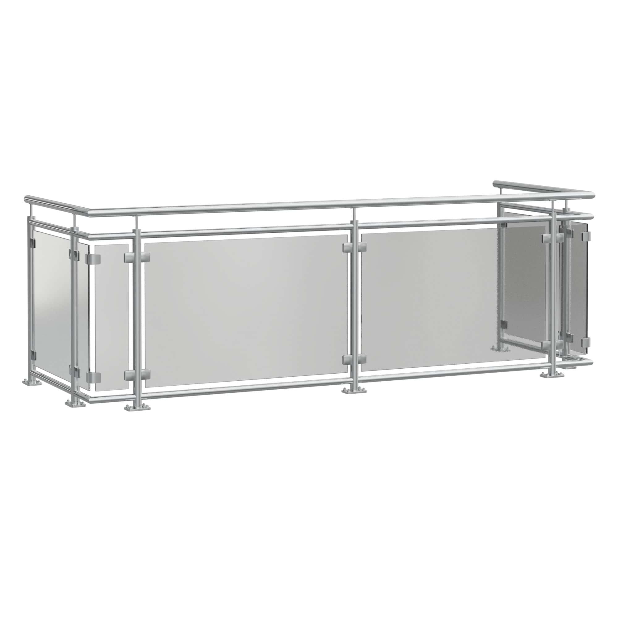 Balustrade de balcon en acier inoxydable gris