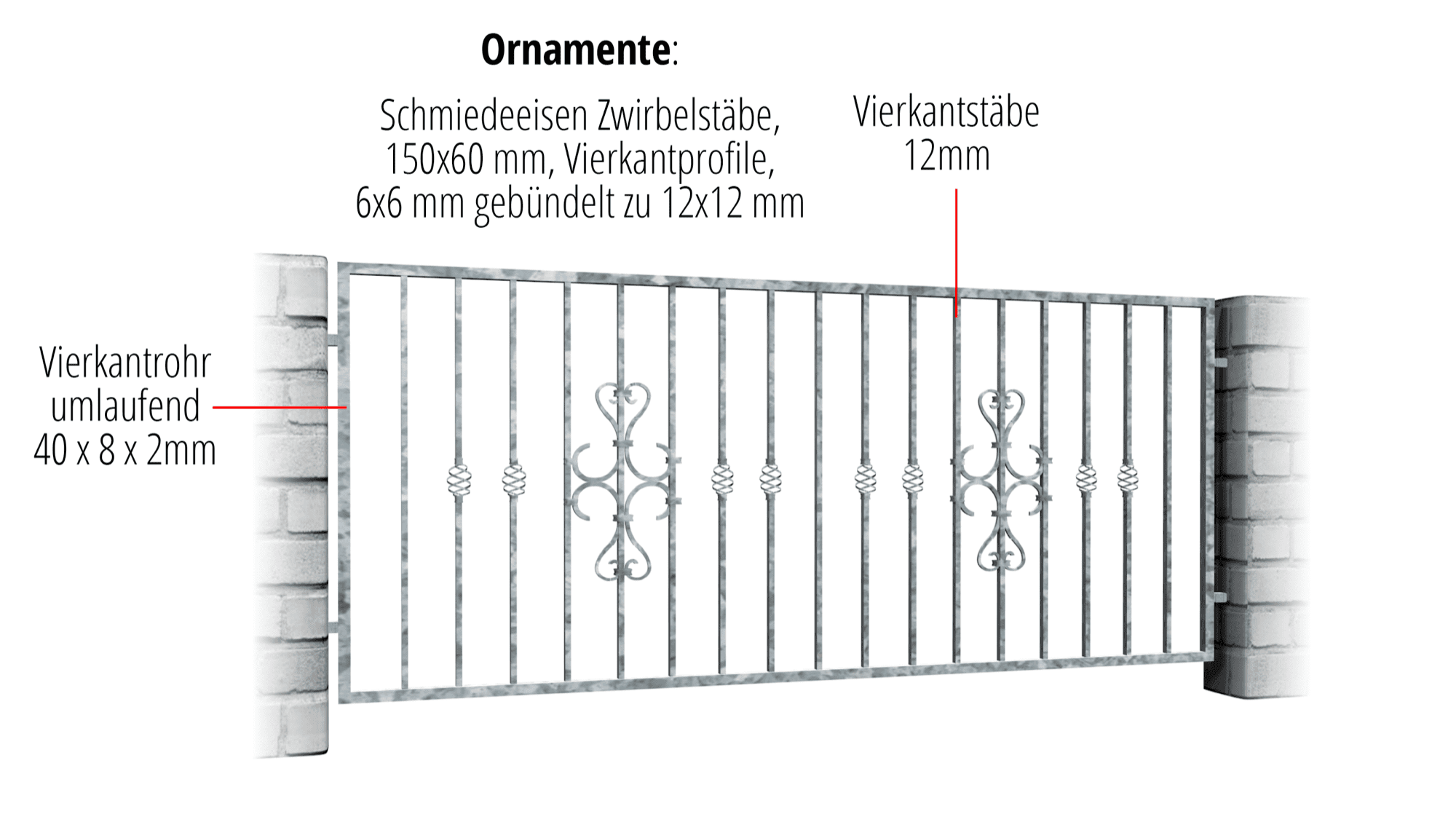 Clôture de jardin en rouleau galvanisé, GE