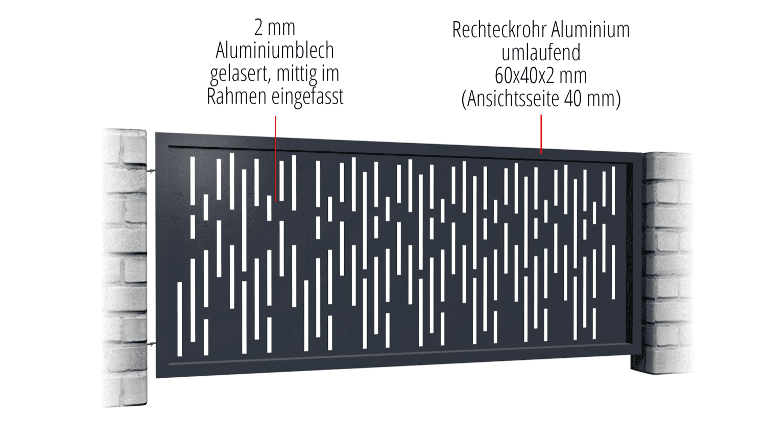 Clôture de jardin en aluminium découpé au laser design SF VE