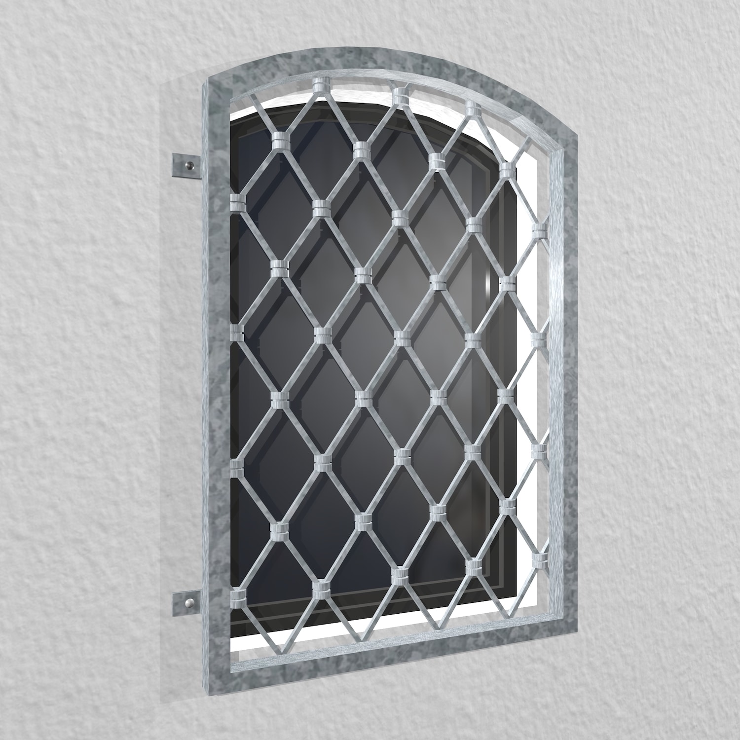 Grille de défense pour fenêtres en acier galvanisé en forme de losange 
