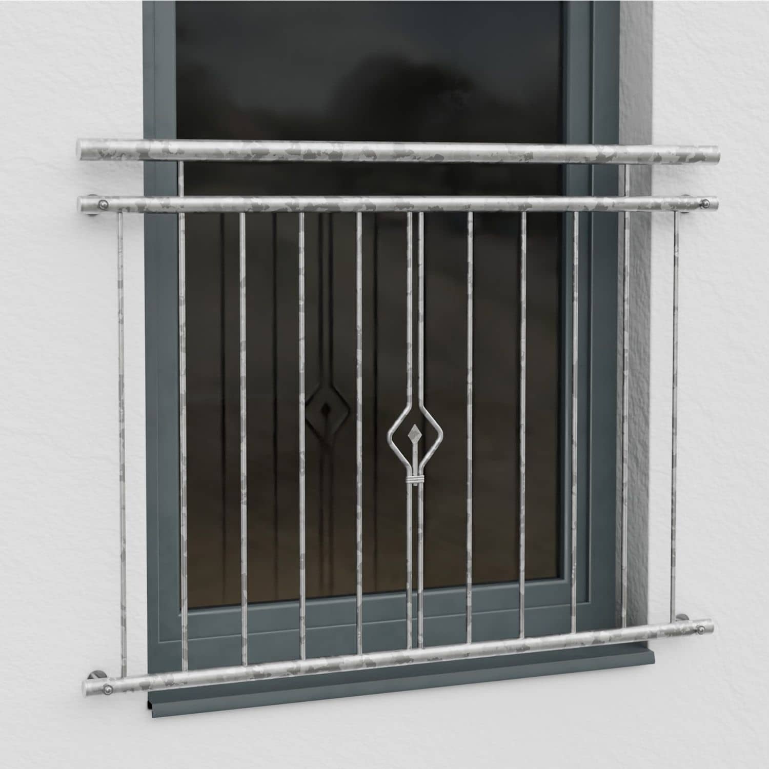 Balcon à la française en acier galvanisé ornement de bougie 