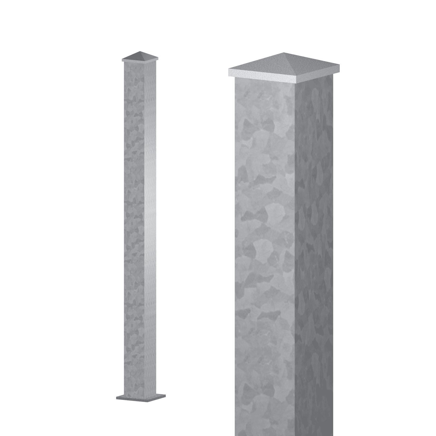 Poteau de clôture galvanisé 80x80x3 mm