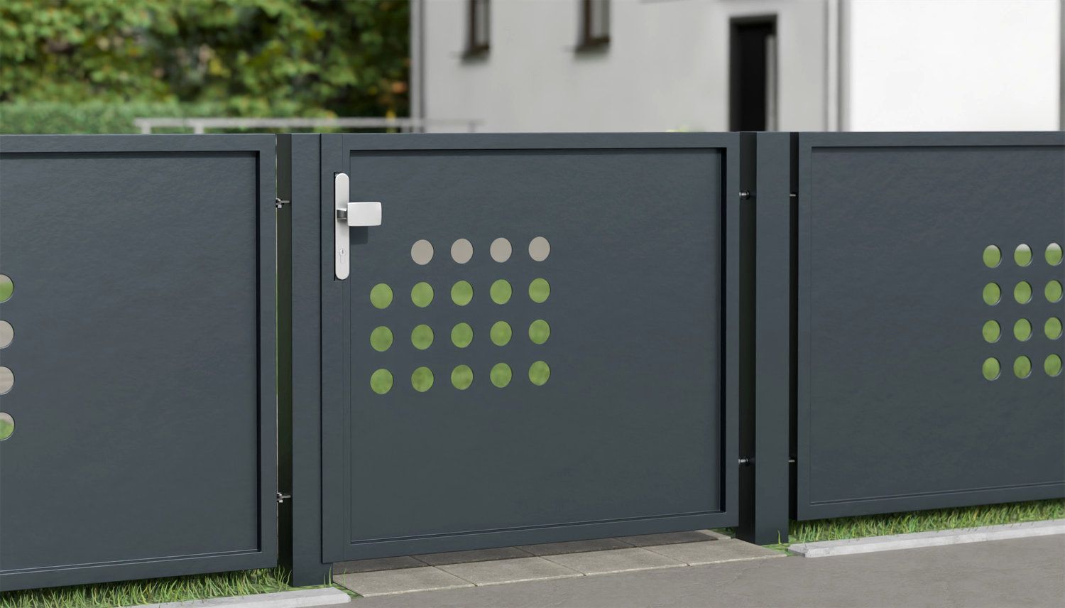 Portillon de jardin en aluminium, brise-vue à 1 battant RLR, GE