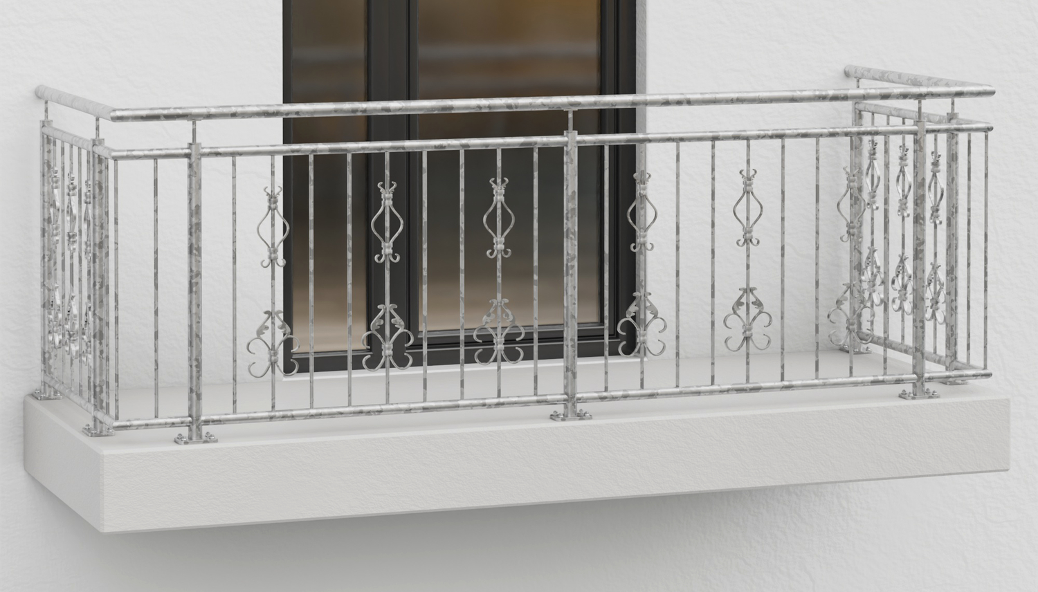 Balustrade de balcon en acier galvanisé Arcantus Triple Ornement 