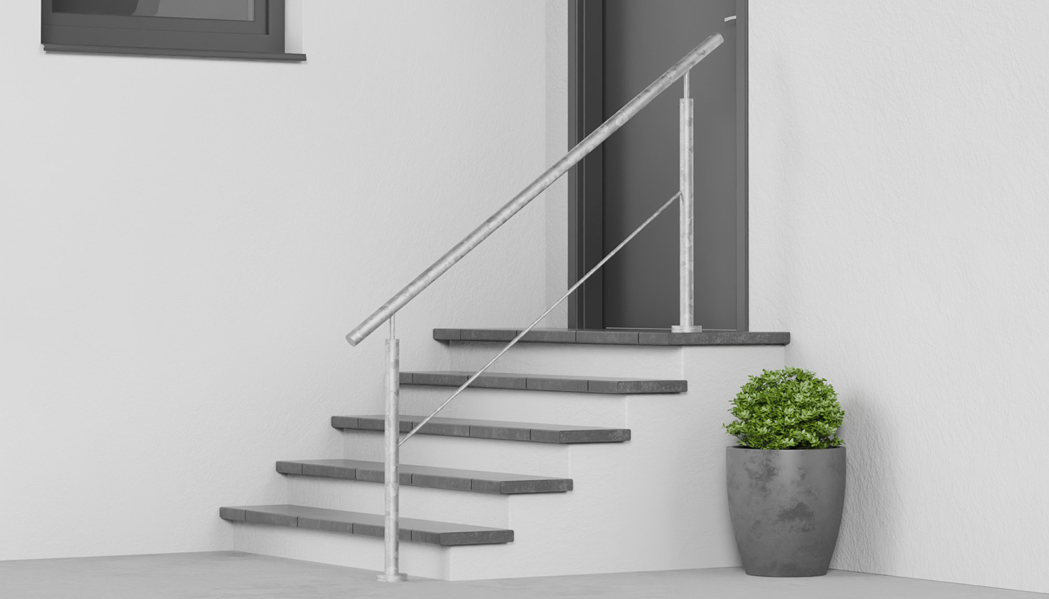 Balustrade d’escalier en acier galvanisé FSG 1-3 entretoises transversales 