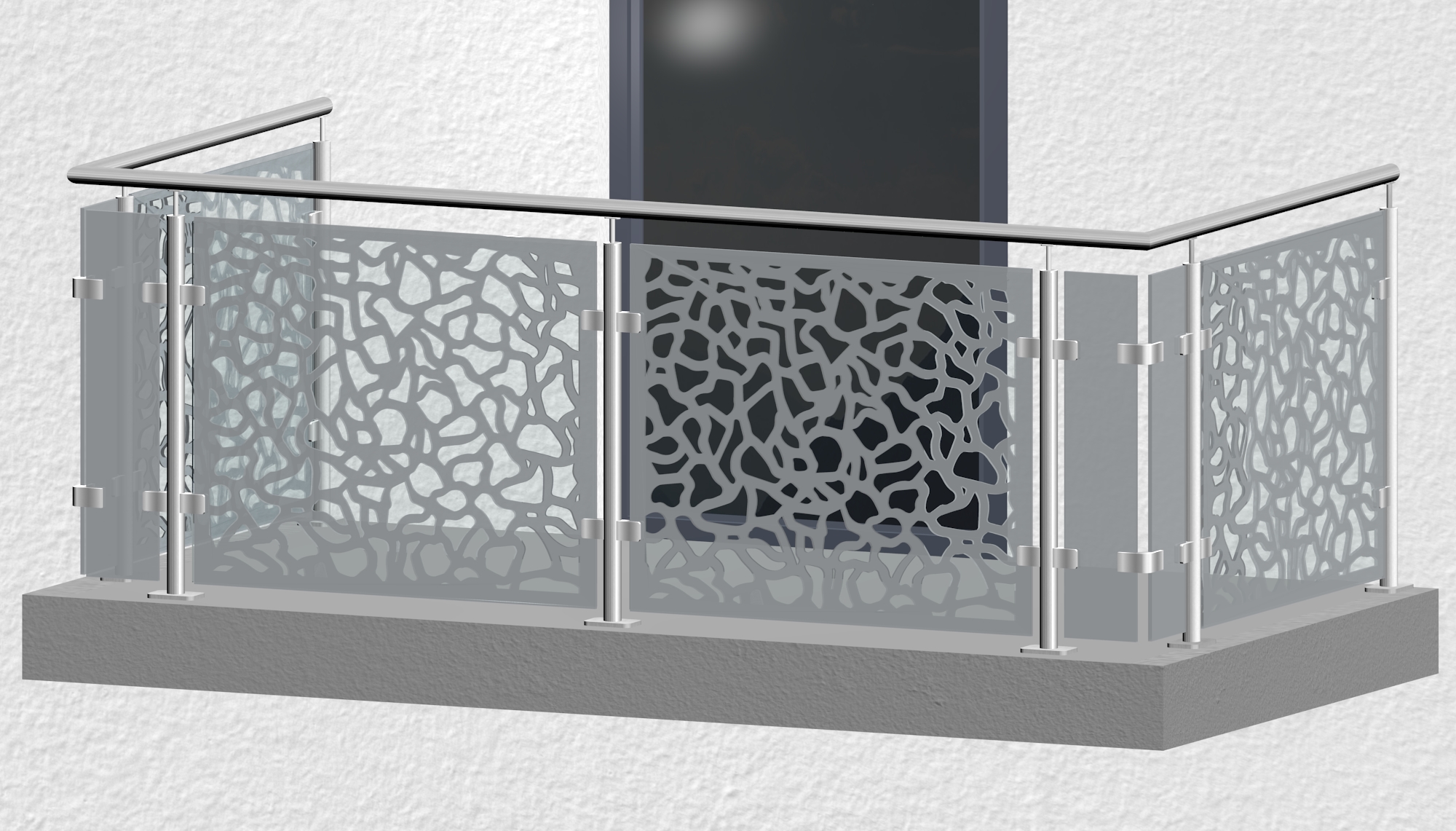 Balustrade de balcon en acier inoxydable design Verre AB 2 MO