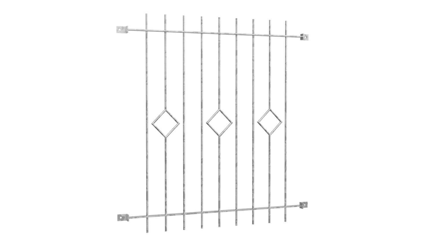 Grille de défense pour fenêtres en acier galvanisé carreau barre