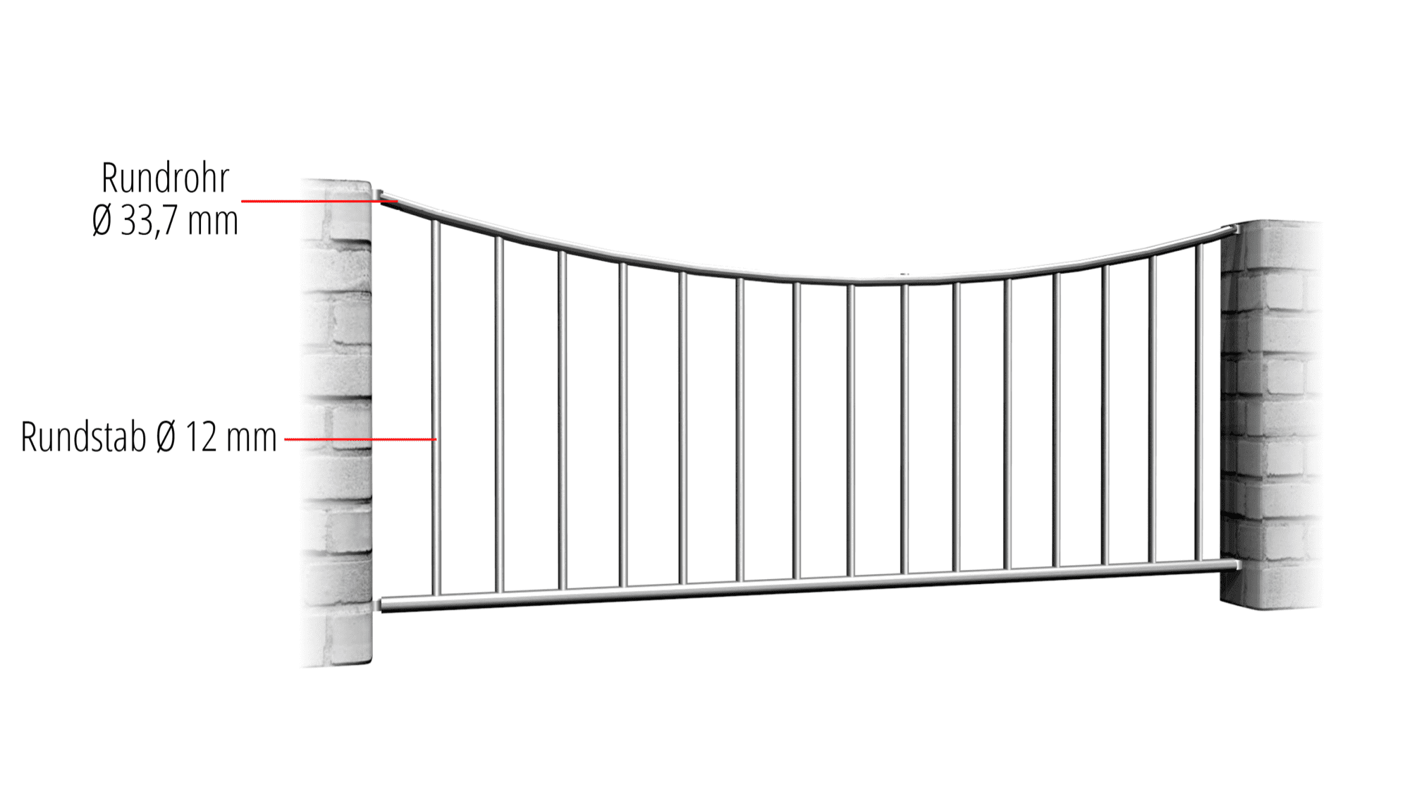 Barre verticale en acier inoxydable pour clôture de jardin 2, UB