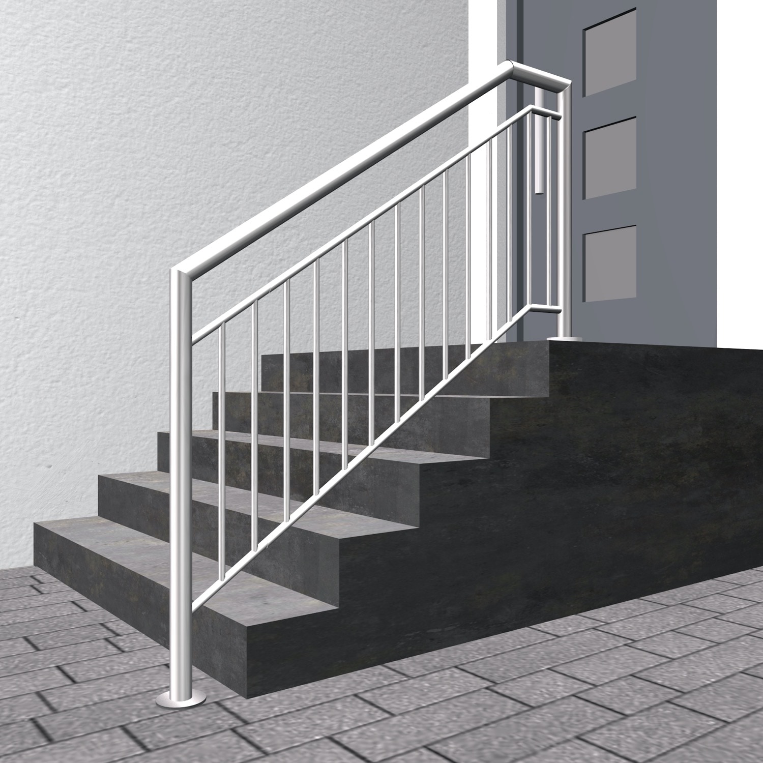 Balustrade d'escalier en acier inoxydable avec remplissage de barres FA 