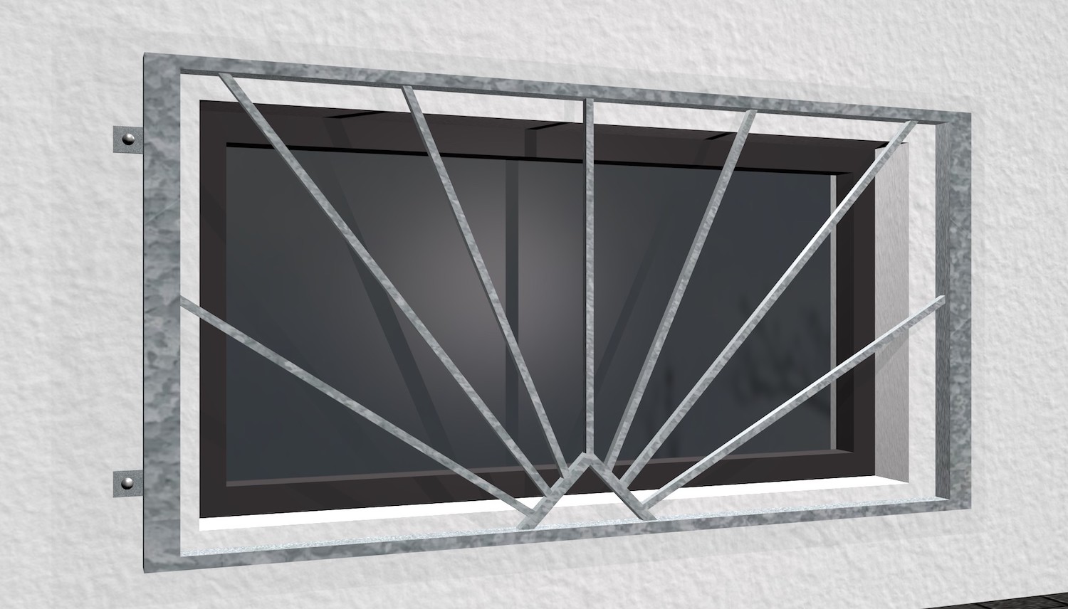 Grille de défense pour fenêtres pour la cave en acier galvanisé Sun