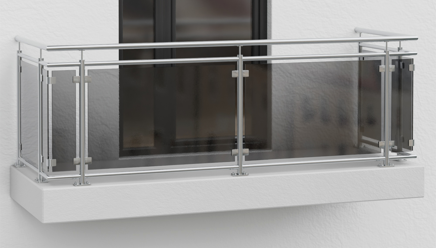 Balustrade de balcon en acier inoxydable gris