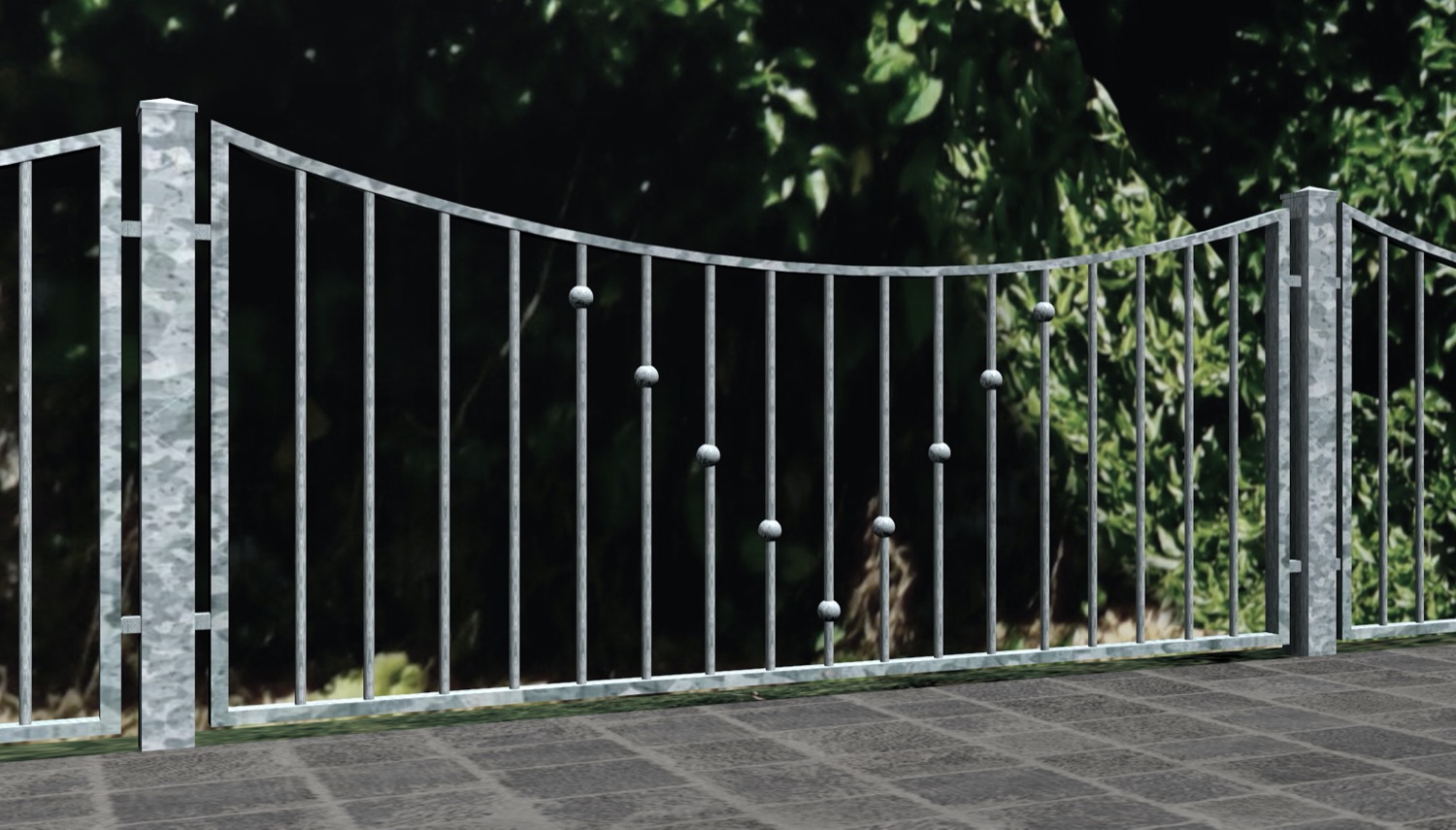 Boules en V en acier galvanisé pour clôture de jardin 2, UB