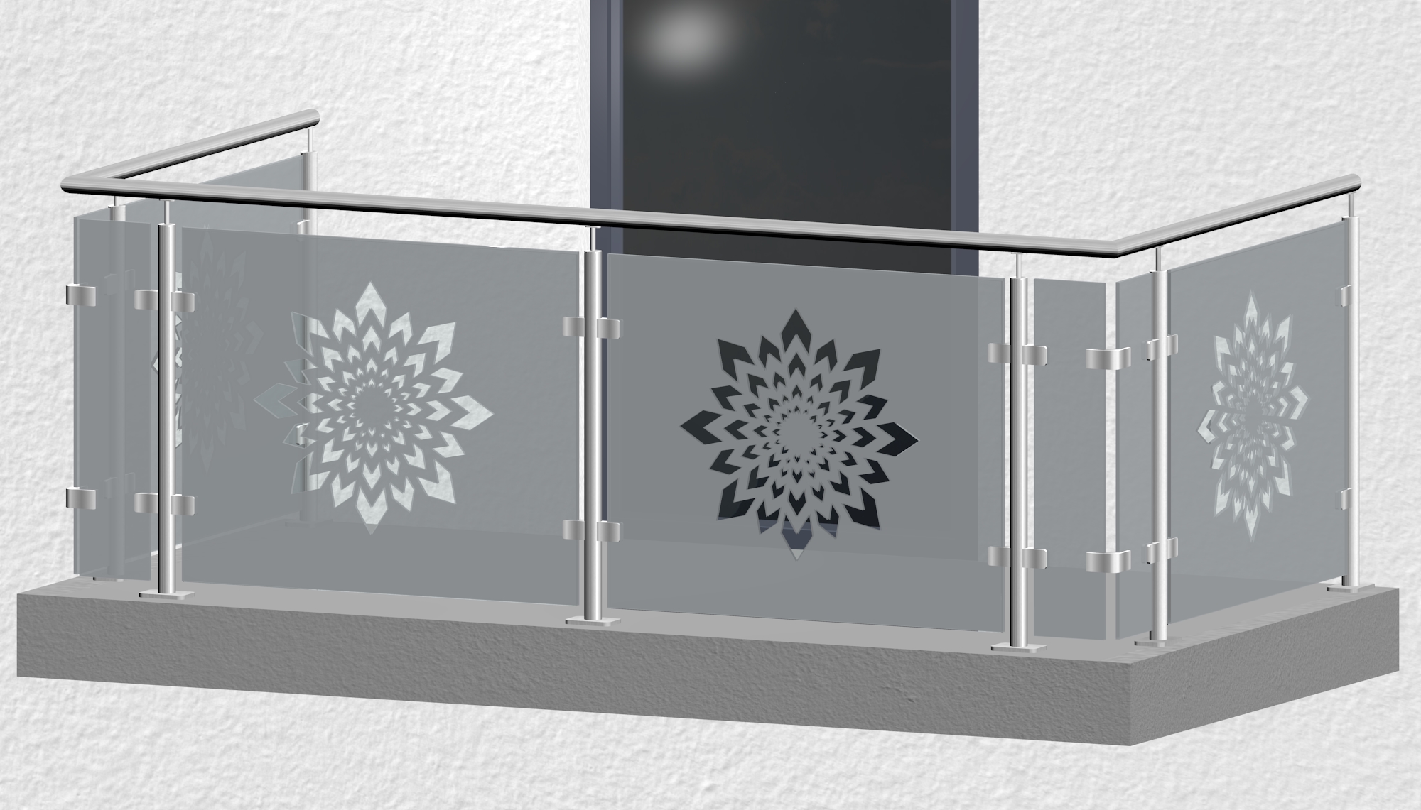 Balustrade de balcon en acier inoxydable Verre design KL MO