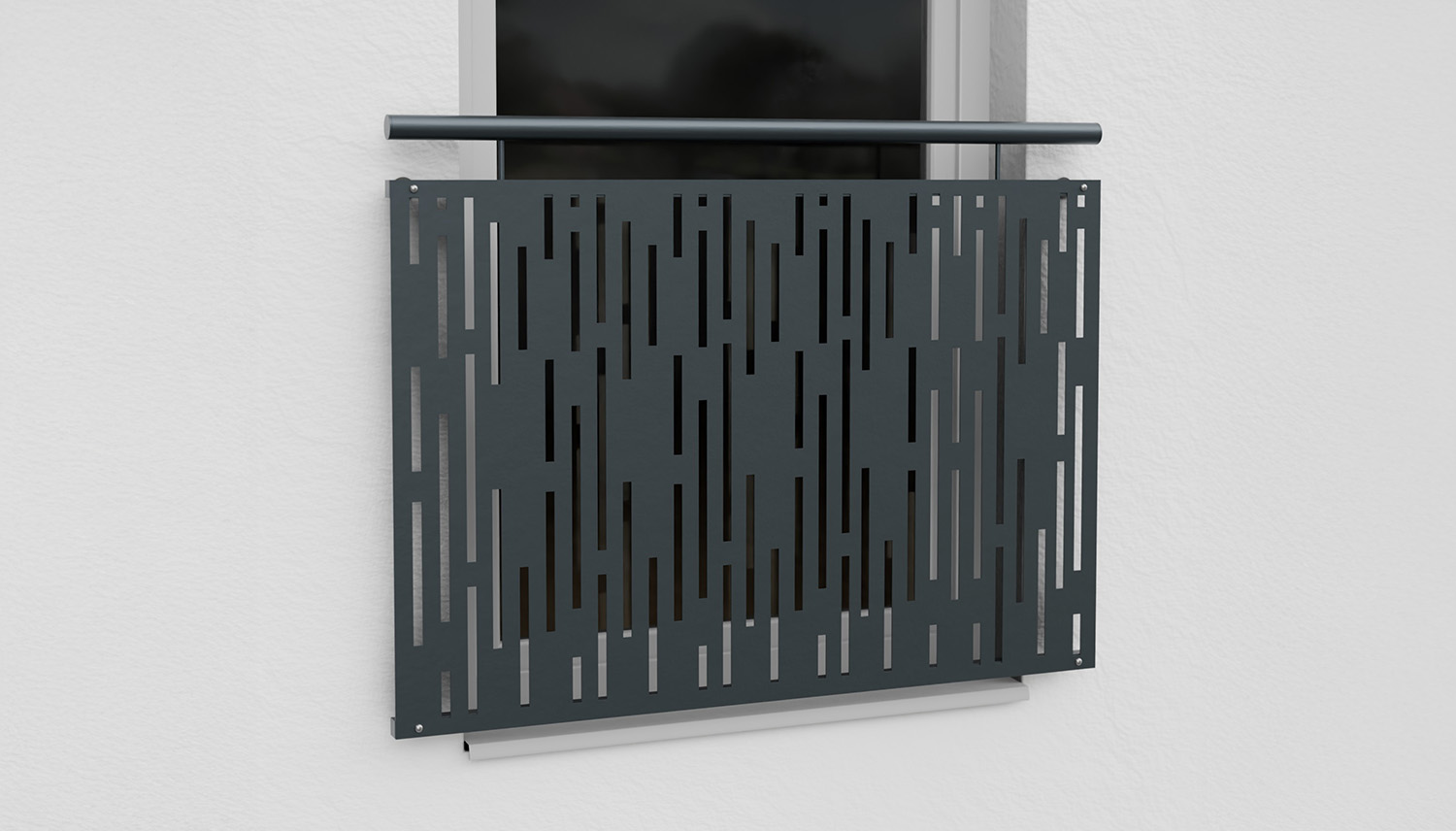 Balcon à la française en acier galvanisé plaque design bandes verticales