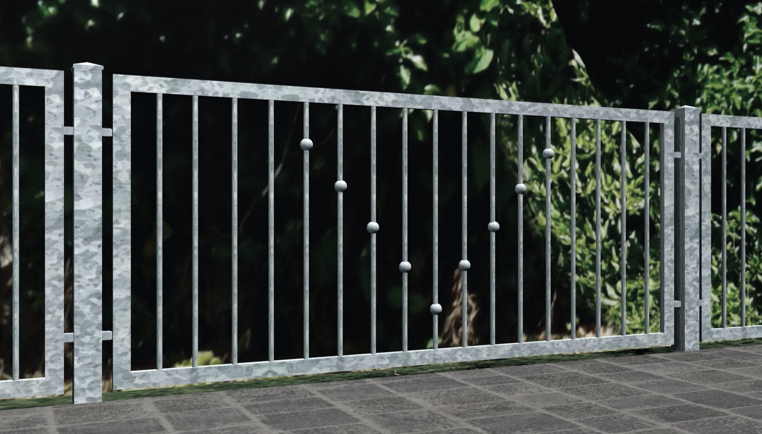 Boules en V en acier galvanisé pour clôture de jardin, GE