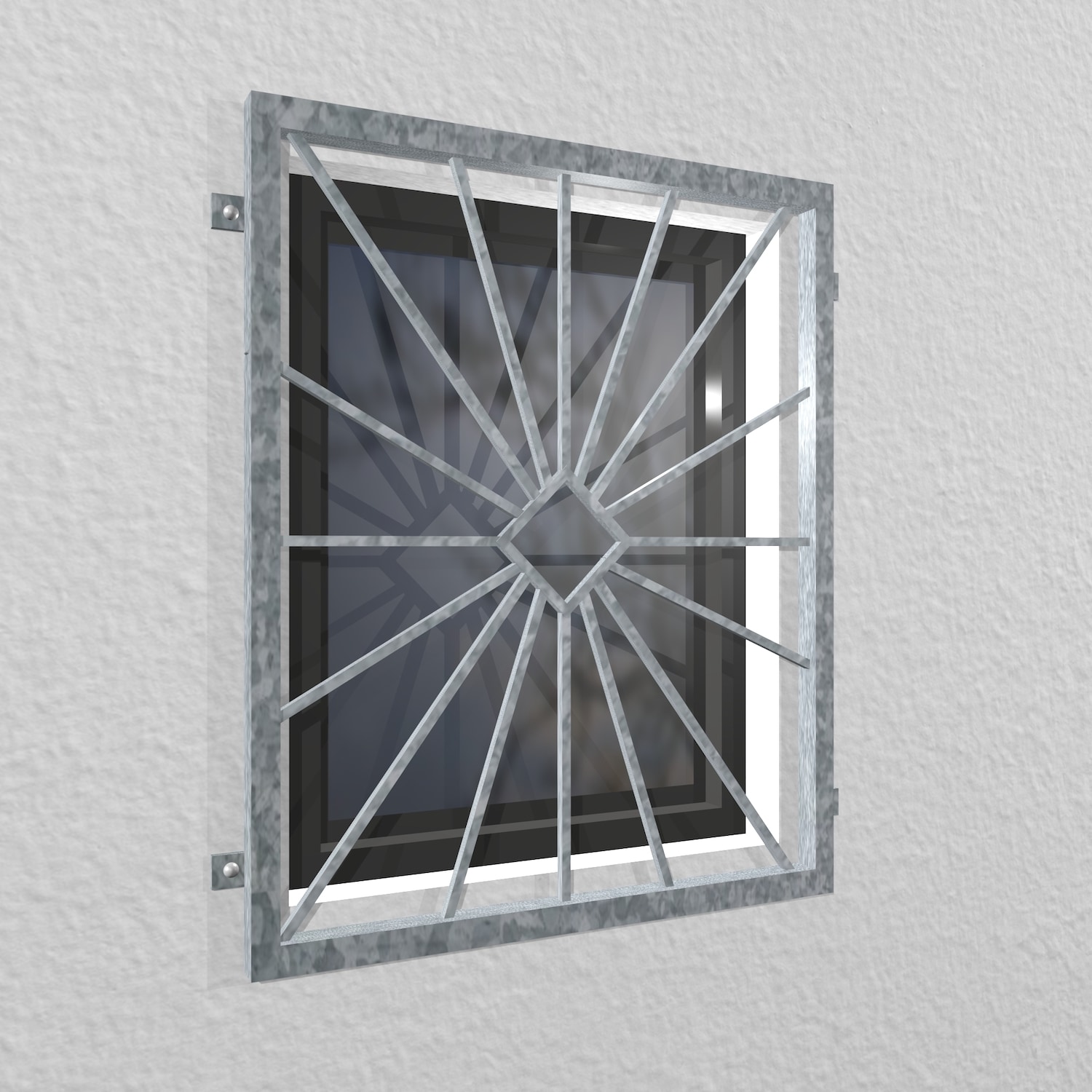 Grille de défense pour fenêtres en acier galvanisé pare-soleil