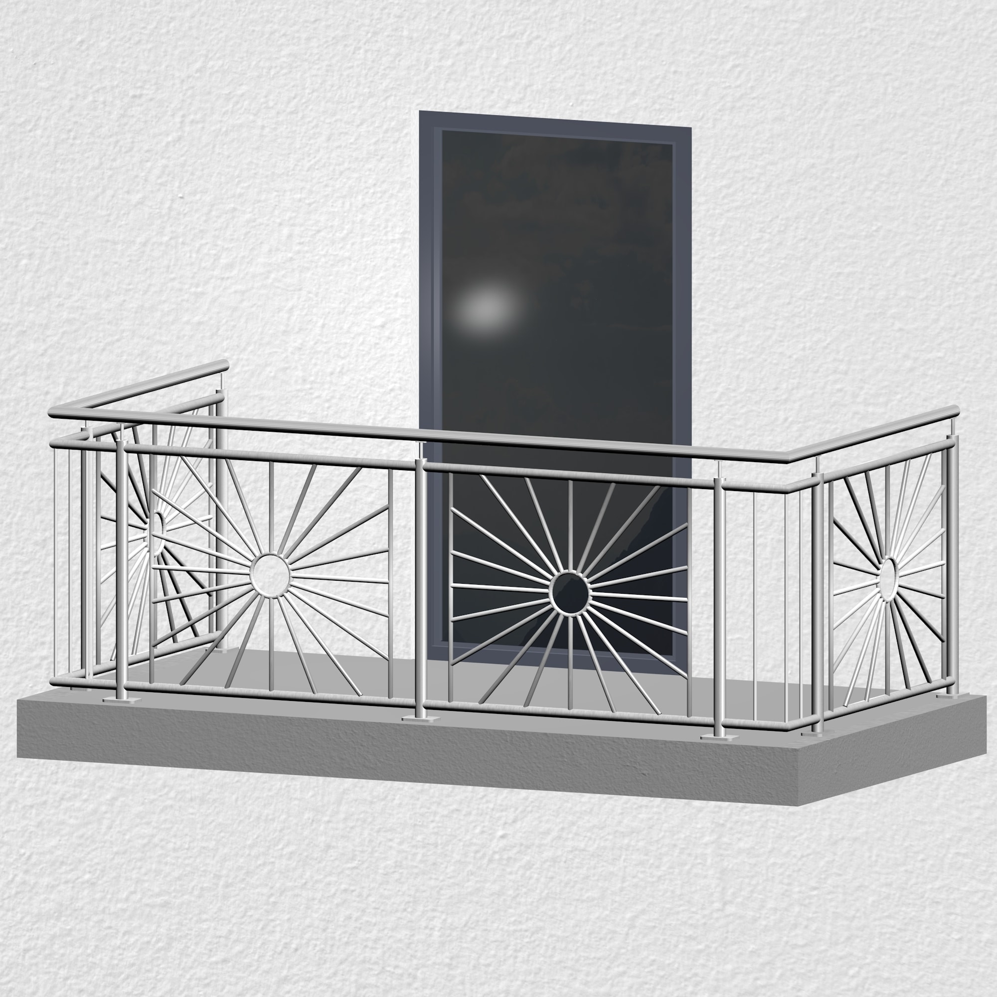 Balustrade de balcon en acier inoxydable Cercle solaire 