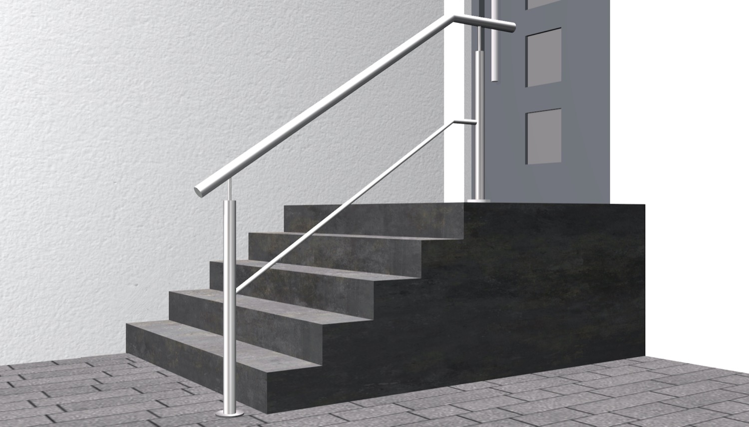 Balustrade d’escalier en acier inoxydable FS 1-6 croisillons 