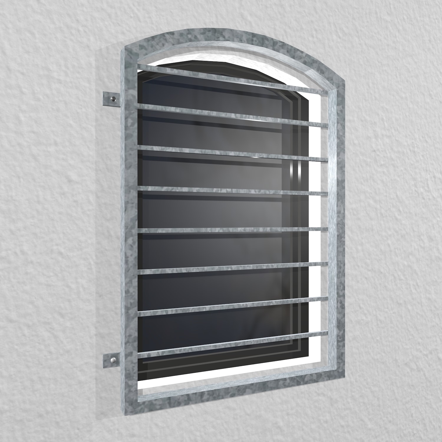 Grille de défense pour fenêtres en acier galvanisé Barre transversale Arc supérieur 