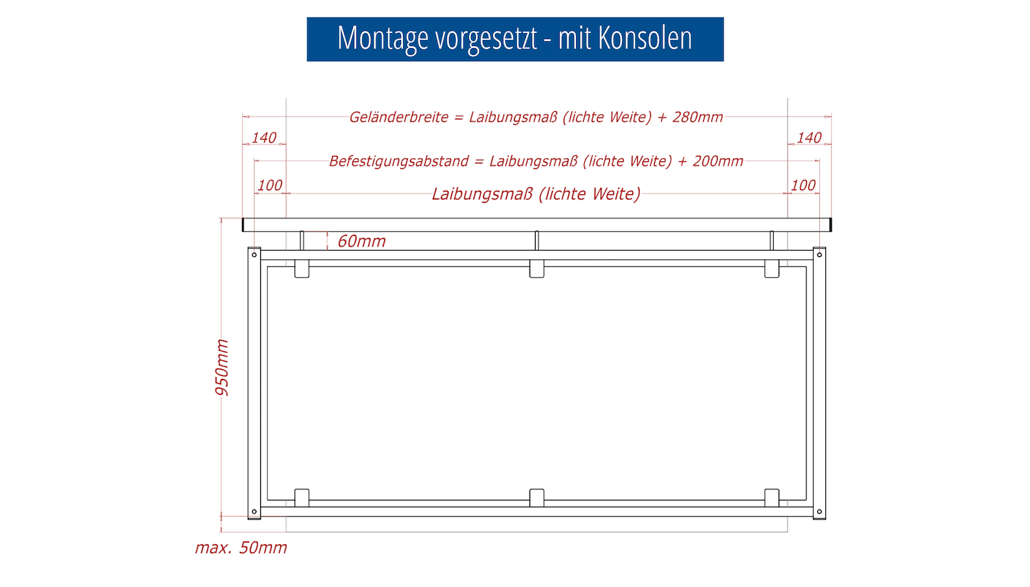 Balcon à la française design galvanisé verre BT