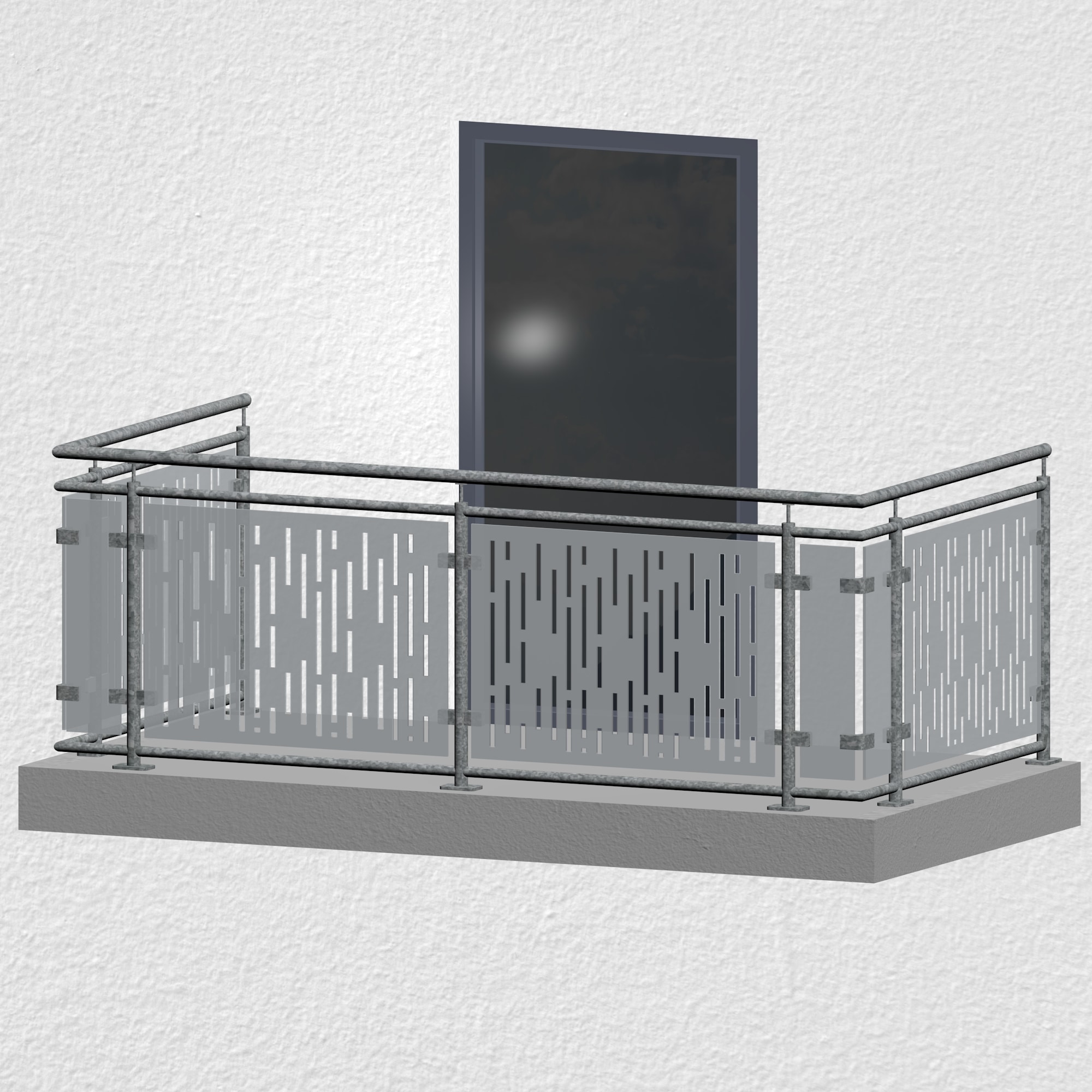 Balustrade de balcon en acier galvanisé design verre SF VE