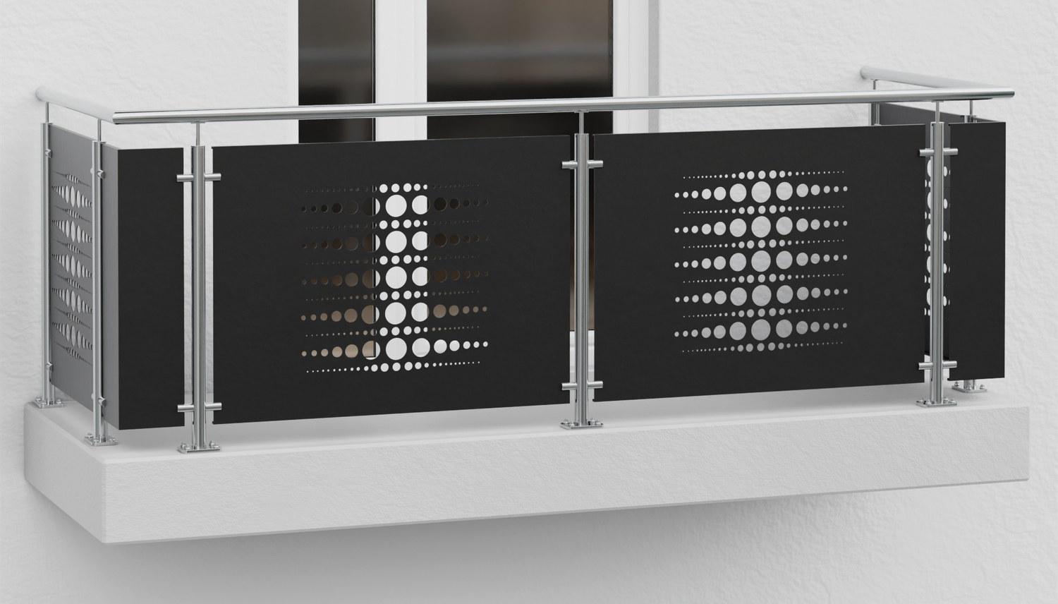 Balustrade de balcon en acier inoxydable plaque design PE 2