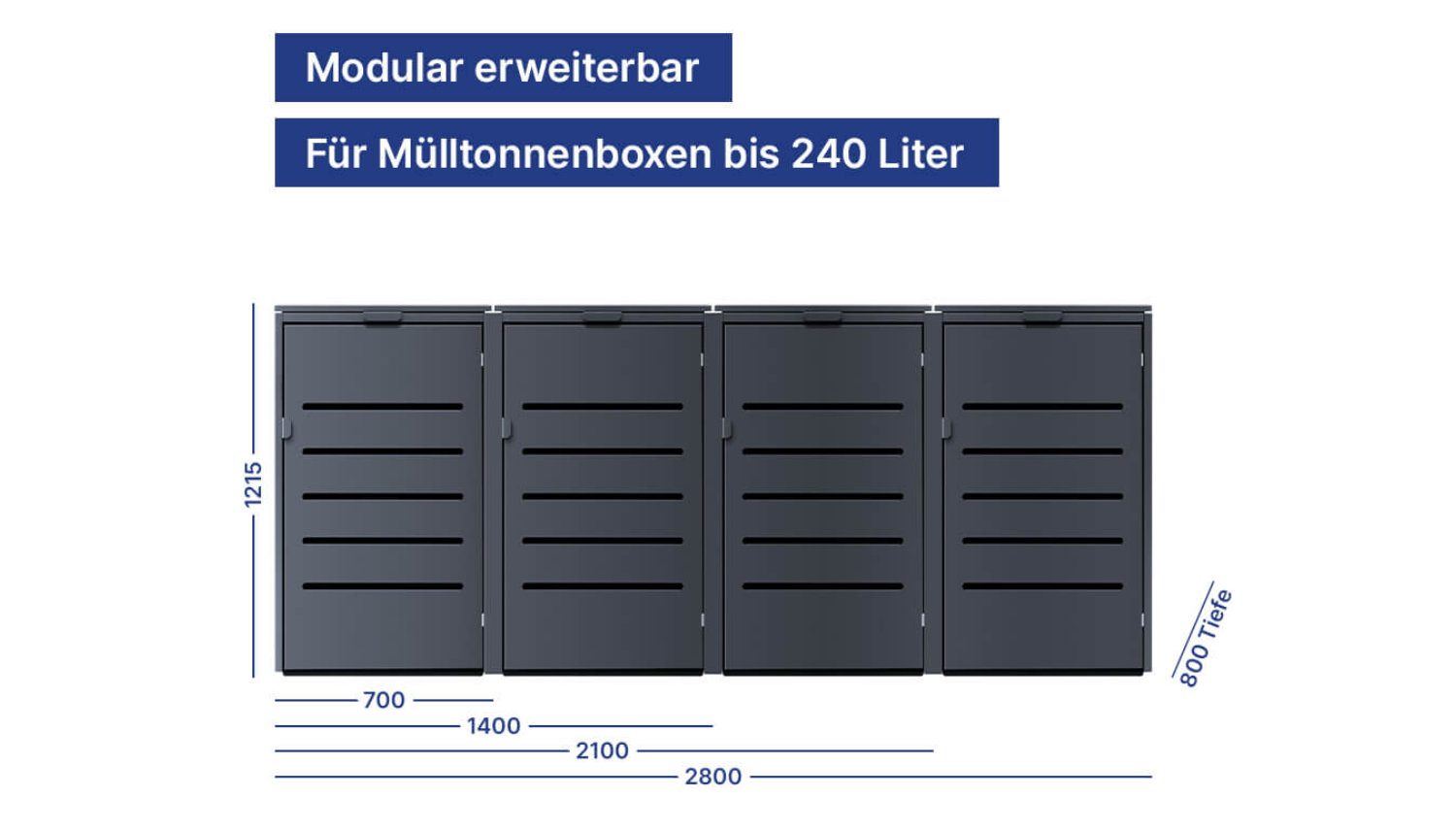 Mülltonnenbox Alu 1-türig MTB1012 240L von KNOBLOCH